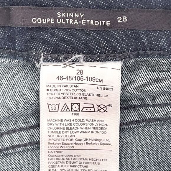 Banana Republic Skinny Luxe Sculpt Dark Indigo Jeans Women's 28 Stretch - Picture 7 of 12